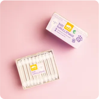 Mjuka och ekologiska bomullspinnar för bebis 