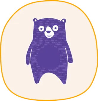 Tecknad lila björn
