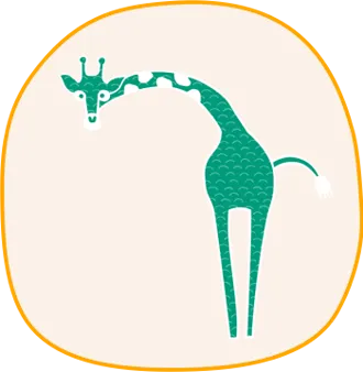 Tecknad grön giraff