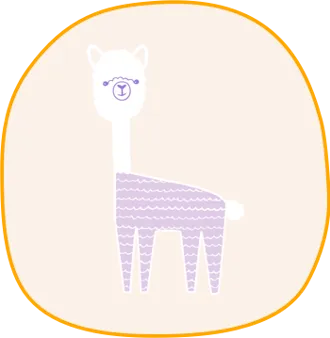 Tecknad lila lama