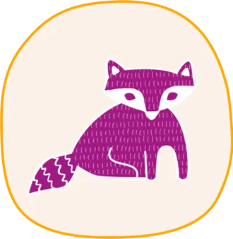 Tecknad lila tvättbjörn